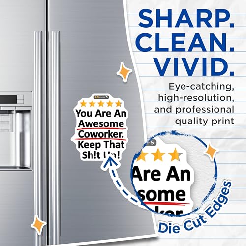 (2 Pack) Office Humor Magnet - Motivational Gift for Coworkers - 5" On Longest Side - Sticks to Smooth Flat Surfaces - Made in USA - MAG9345