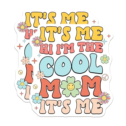 (2 Pack) Cool Mom Stickers - 5" On Longest Side - Sticks to Smooth Flat Surfaces - Made in USA - BMCS8919 - BMCS8919
