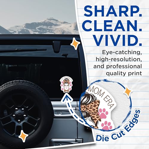 (2 Pack) Dog Mom Stickers - Animal Lover - Cute Pet Stickers for Dog Owners and Dog Moms - 5" On Longest Side - Sticks to Smooth Flat Surfaces - Made in USA - BMCS7191