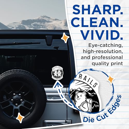 (2 Pack) No Bad Trails Stickers - Hiking Bears Sticker - Outdoor Adventure Sticker - Motivational Hiking Quote Stickers - 5" On Longest Side - Sticks to Smooth Flat Surfaces - Made in USA - BMCS5593