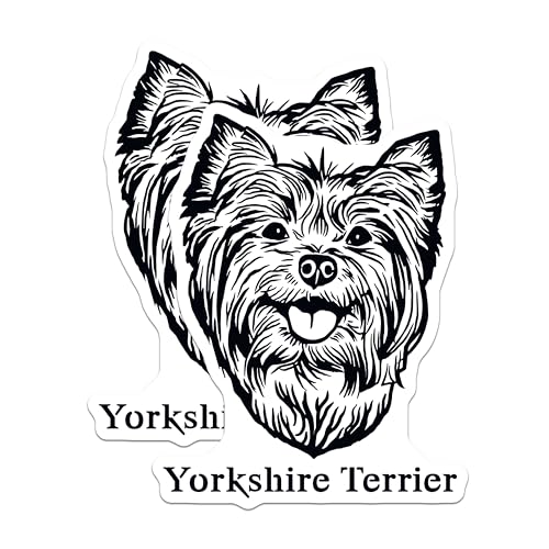 (2 Pack) Yorkshire Terrier Magnets - Dog Lover - Cute Dog Breed Art - 5" On Longest Side - for Cars, Fridges, Toolboxes - Made in USA - MAG4022