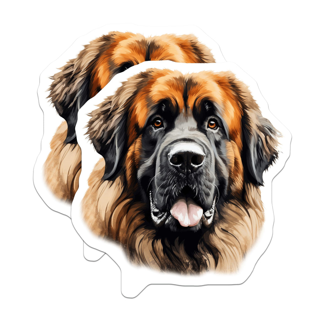 (2 Pack) Leonberger Dog Breed Magnets - Realistic Canine Art - Pet Lover Fridge Decor - Dog Parent Home Accent - 5 Inches On Longest Side - Thick Durable Magnet - Made in USA - MAG25696
