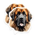 (2 Pack) Leonberger Dog Breed Magnets - Realistic Canine Art - Pet Lover Fridge Decor - Dog Parent Home Accent - 5 Inches On Longest Side - Thick Durable Magnet - Made in USA - MAG25696