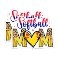 (2 Pack) Softball Mom Magnets - Leopard Print Sports Mama - Game Day Accessories - Team Spirit Decor for Her - 5 Inches On Longest Side - Thick Durable Magnet - Made in USA - MAG38257