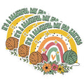 (3 Pack) Knitting Decals - Beautiful Day Rainbow - Yarn Lover Stickers - 3 Inches On Longest Side - Easy Peel & Apply - Made in USA - 3MCS1357