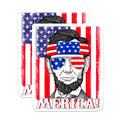(2 Pack) Abe Lincoln Magnets - Patriotic American Flag Decor - Funny Merica President Souvenir for Fridge - 5 Inches On Longest Side - Thick Durable Magnet - Made in USA - MAG25293