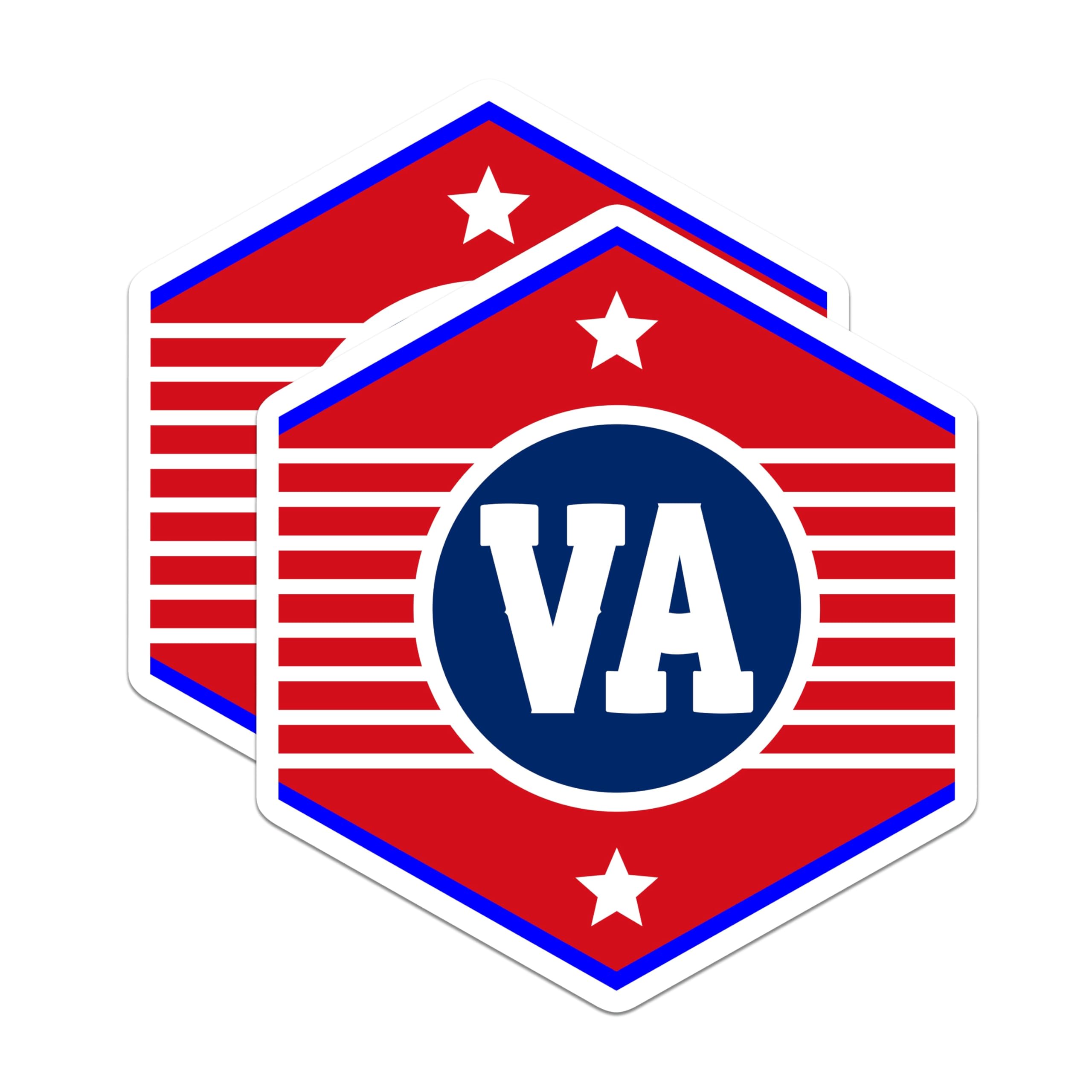 (2 Pack) VA Logo Magnets - Veteran Affairs Emblem - Patriotic Home Decor - 5" On Longest Side - Premium Magnet - for Cars, Refrigerators, Toolboxes, Lockers - Made in USA - MAG17585