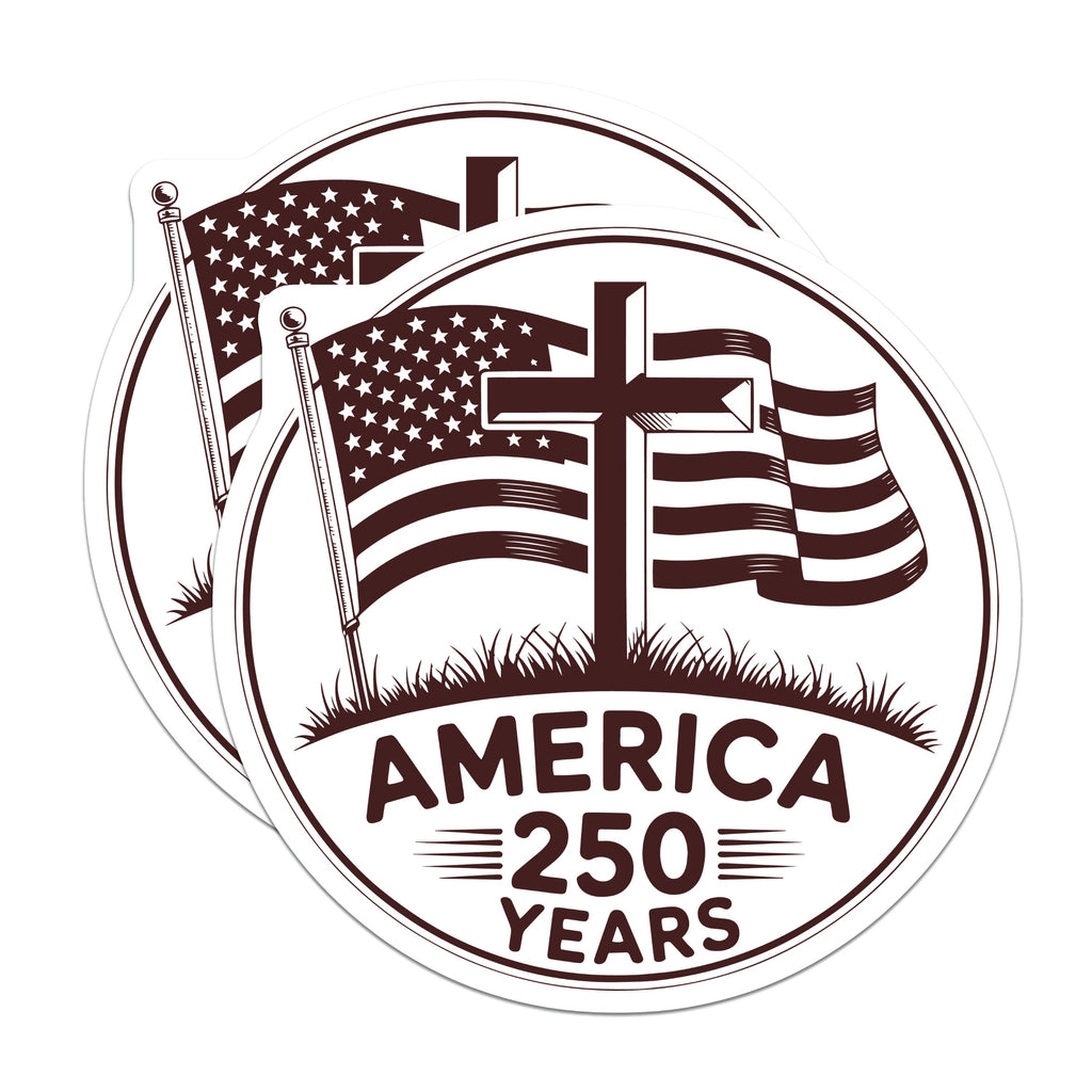 (2 Pack) America 250 Years Magnets - American Flag Cross Design - Patriotic Christian Heritage - 5 Inches On Longest Side - Thick Durable Magnet - Made in USA - MAG37938