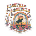 (2 Pack) Nashville Cowboy Magnets - Retro Western Horse Rainbow - Boho Country Aesthetic Decor - 5 Inches On Longest Side - Thick Durable Magnet - Made in USA - MAG20592