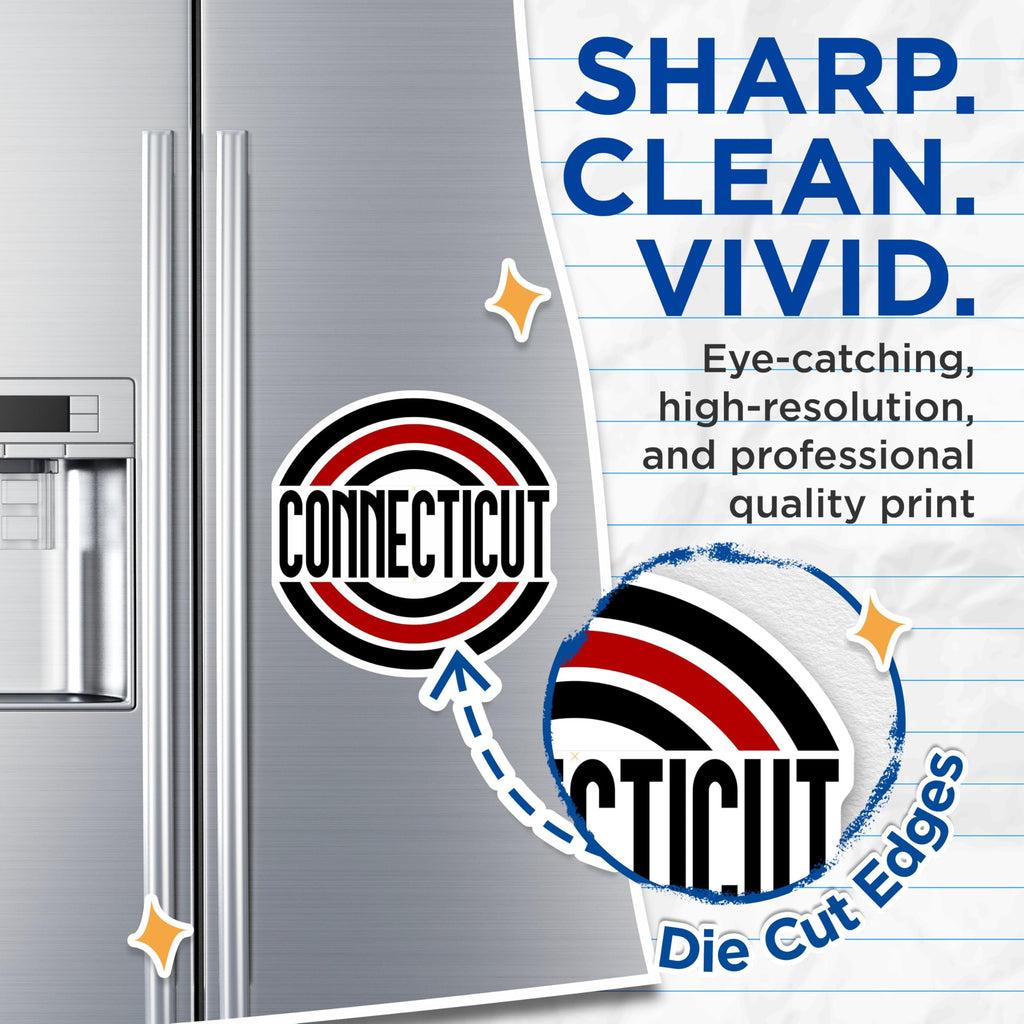 (2 Pack) Connecticut State Magnets - New England Souvenir Memorabilia - Home Kitchen Refrigerator Locker Decor Collectible - 5 Inches On Longest Side - Thick Durable Magnet - Made in USA - MAG19233