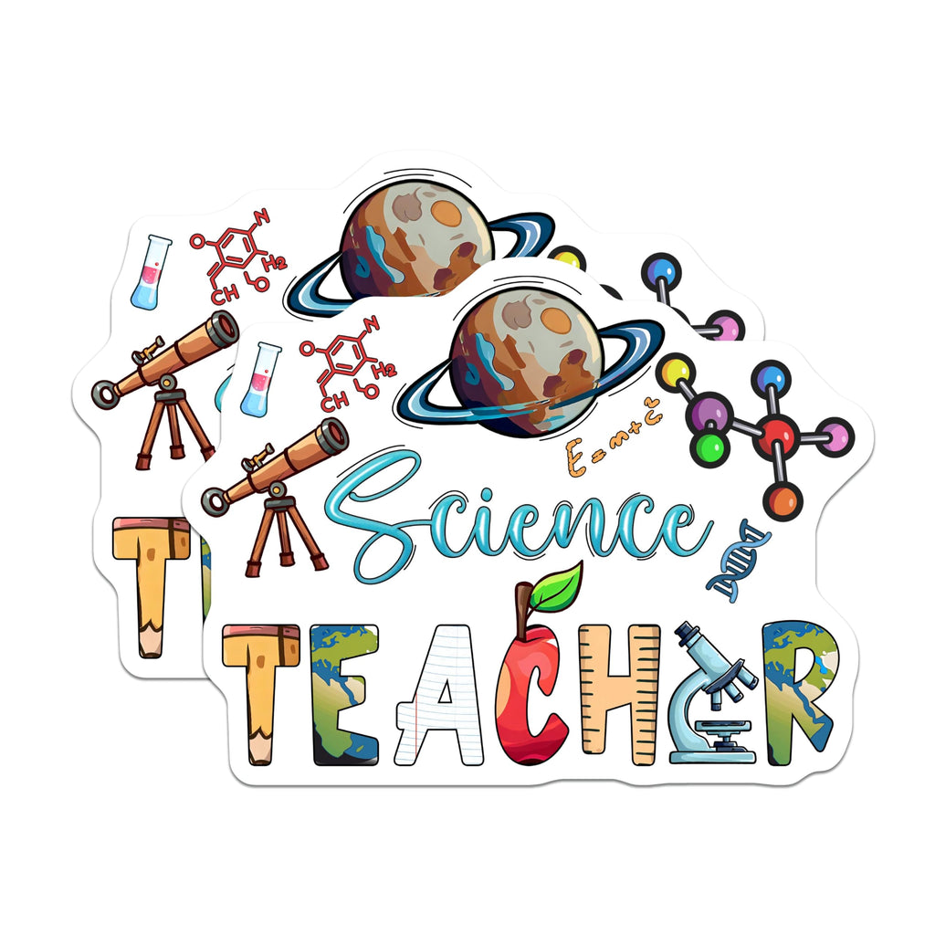 (2 Pack) Science Teacher Magnets - Classroom Decor - Science Teaching Tools - Teacher Appreciation - Science Classroom Art - 5" On Longest Side - for Cars, Fridges, Toolboxes - Made in USA - MAG7835
