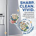 (2 Pack) Daisy Bluebonnet Magnets - Patriotic Floral Decor - Summer Kitchen Fridge - 5 Inches On Longest Side - Thick Durable Magnet - Made in USA - MAG19798