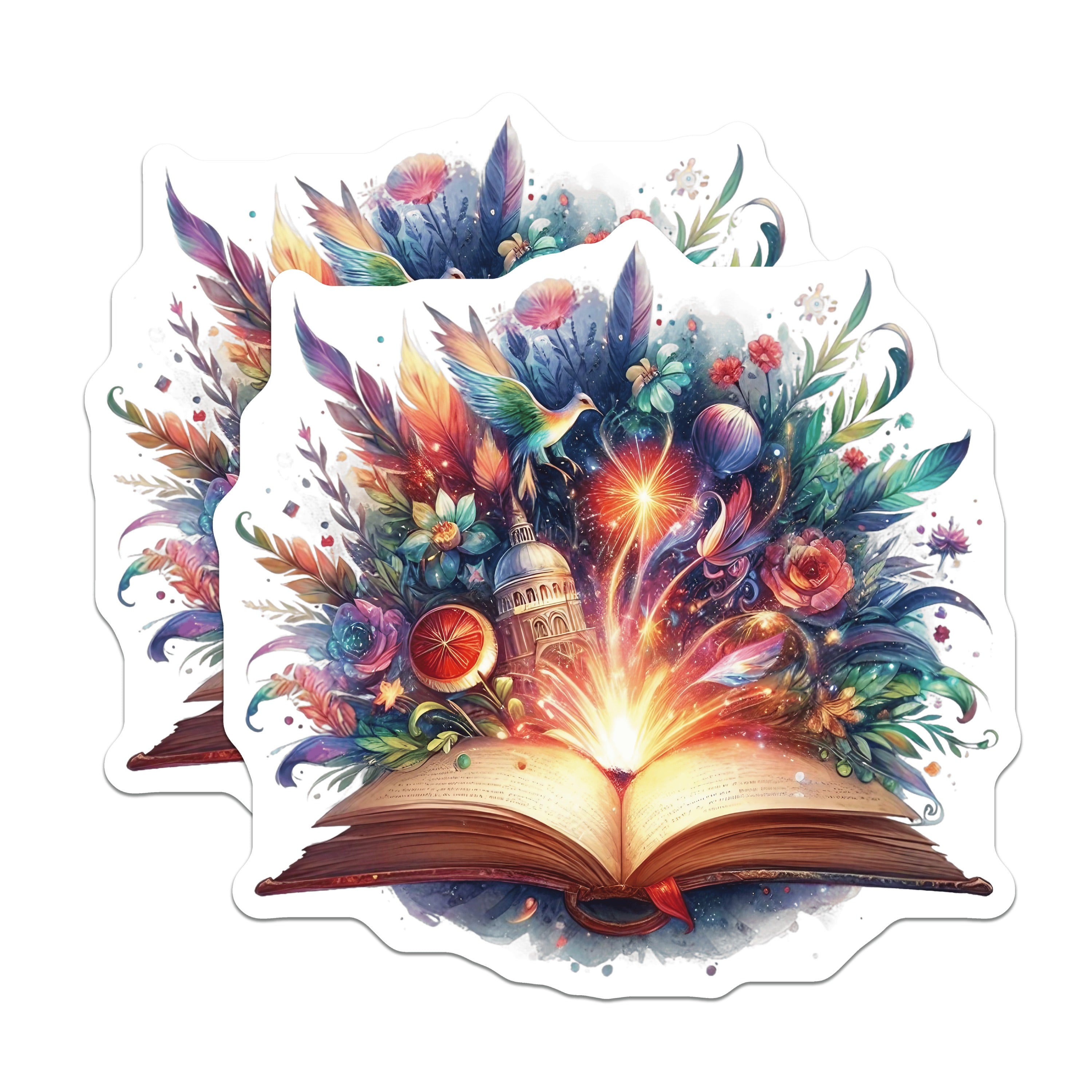 (2 Pack) Magical Book Magnets - Fantasy Reader Decor - Literary Aesthetic Art - 5 Inches On Longest Side - Thick Durable Magnet - Made in USA - MAG36347