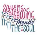 (3 Pack) Sewing Mends Soul Decals - Laptop Sticker - Crafter Decor - 3 Inches On Longest Side - Easy Peel & Apply - Made in USA - 3MCS1390