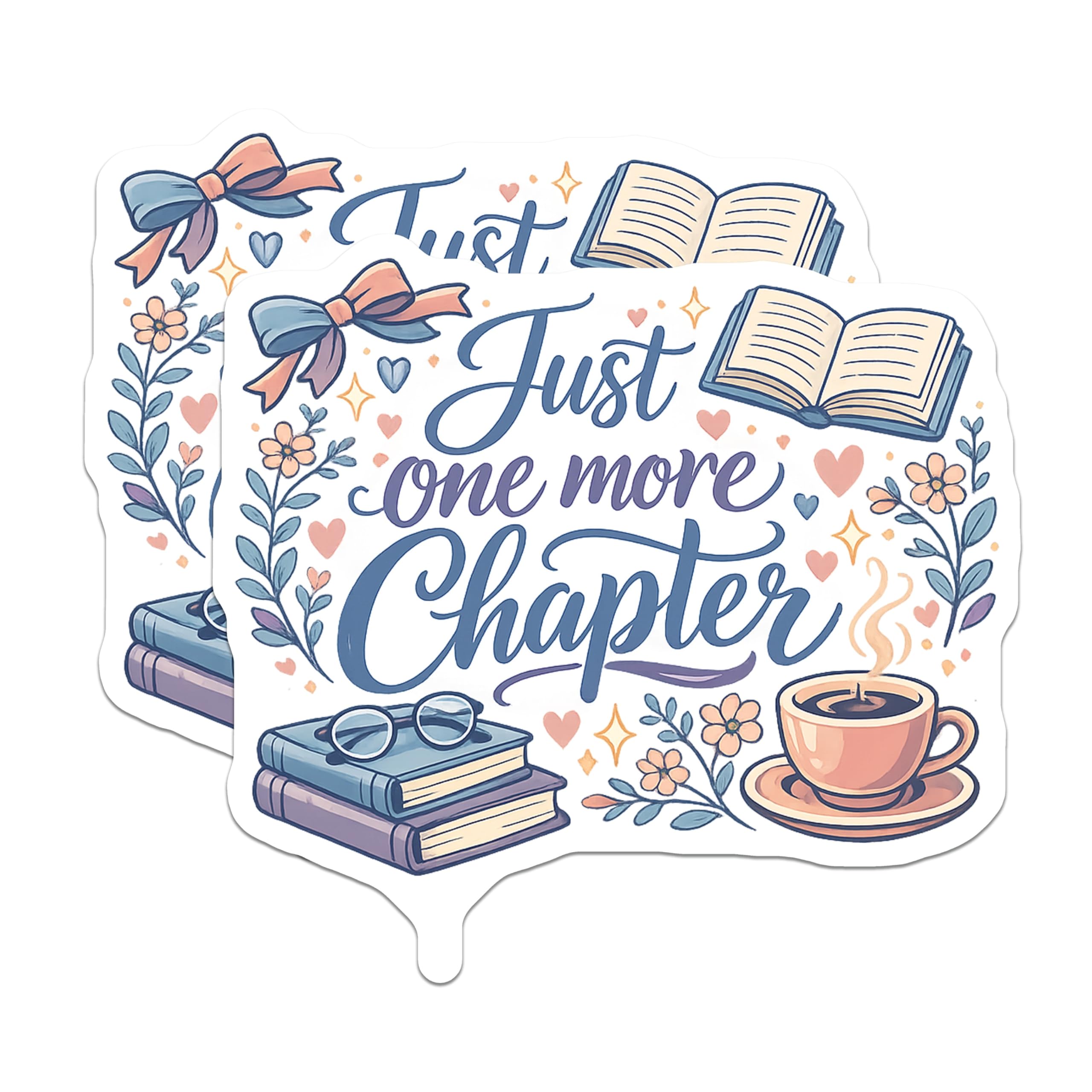 (2 Pack) Just One More Chapter Magnets - Book Lover Decor - Cozy Reading Accessories - 5 Inches On Longest Side - Thick Durable Magnet - Made in USA - MAG23099