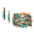 (3 Pack) South Dakota Decals - Retro State Art - Laptop Decal - 3 Inches On Longest Side - Easy Peel & Apply - Made in USA - 3MCS4086