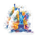 (2 Pack) Statue of Liberty Stickers - Vibrant New York Landmark - Colorful Watercolor Art Stickers - 5" On Longest Side - Sticks to Smooth Flat Surfaces - Made in USA - BMCS5196