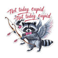 (2 Pack) Not Today Cupid Magnets - Funny Raccoon Magnets - Anti Valentine's Day Magnets- 5" On Longest Side - for Fridges, Toolboxes, Cars - Made in USA - MAG3017