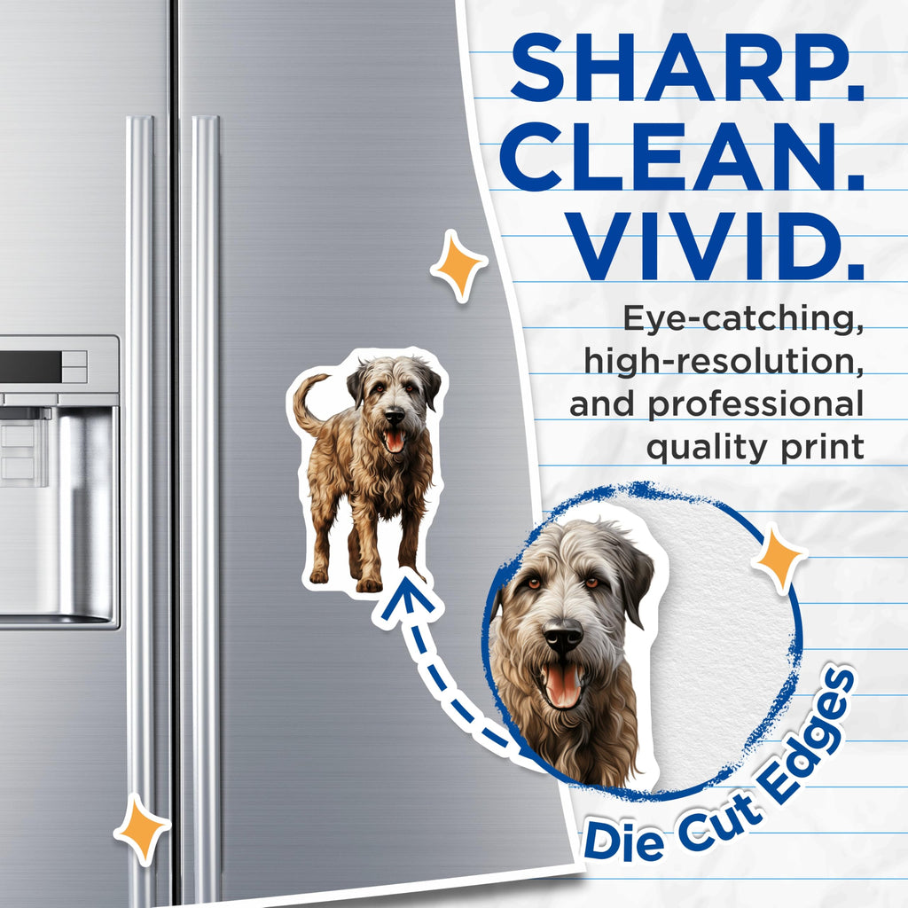 (2 Pack) Happy Scruffy Dog Magnets - Wire Haired Terrier Art - Pet Lover Fridge Decor Dog Owner - 5 Inches On Longest Side - Thick Durable Magnet - Made in USA - MAG28808