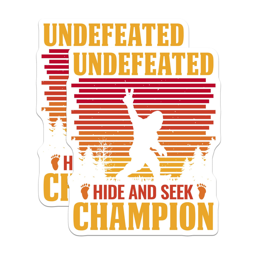 (2 Pack) Bigfoot Magnets - Hide and Seek Champion - Undefeated Fridge Decoration - 5" On Longest Side - Premium Magnet - for Cars, Refrigerators, Toolboxes, Lockers - Made in USA - MAG18050