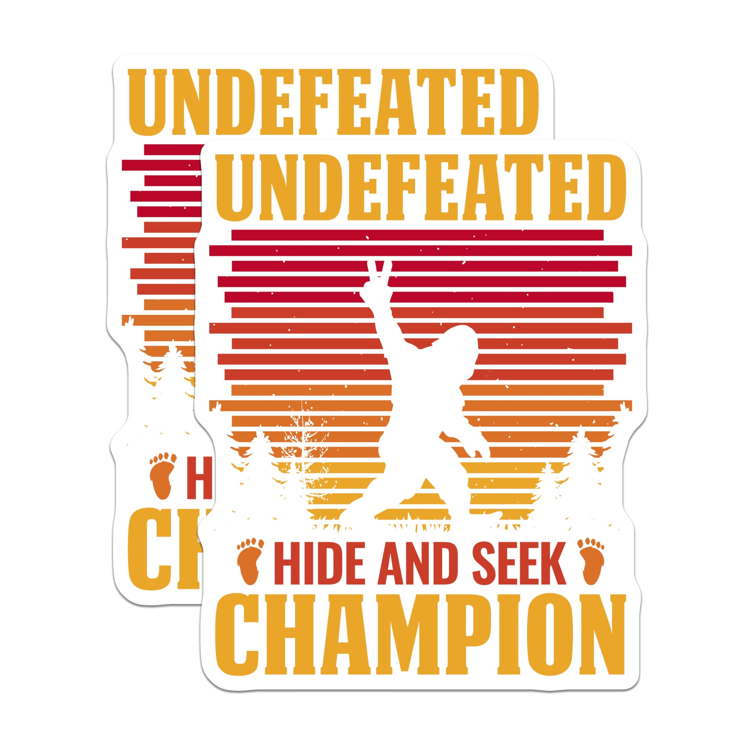 (2 Pack) Bigfoot Magnets - Hide and Seek Champion - Undefeated Fridge Decoration - 5" On Longest Side - Premium Magnet - for Cars, Refrigerators, Toolboxes, Lockers - Made in USA - MAG18050