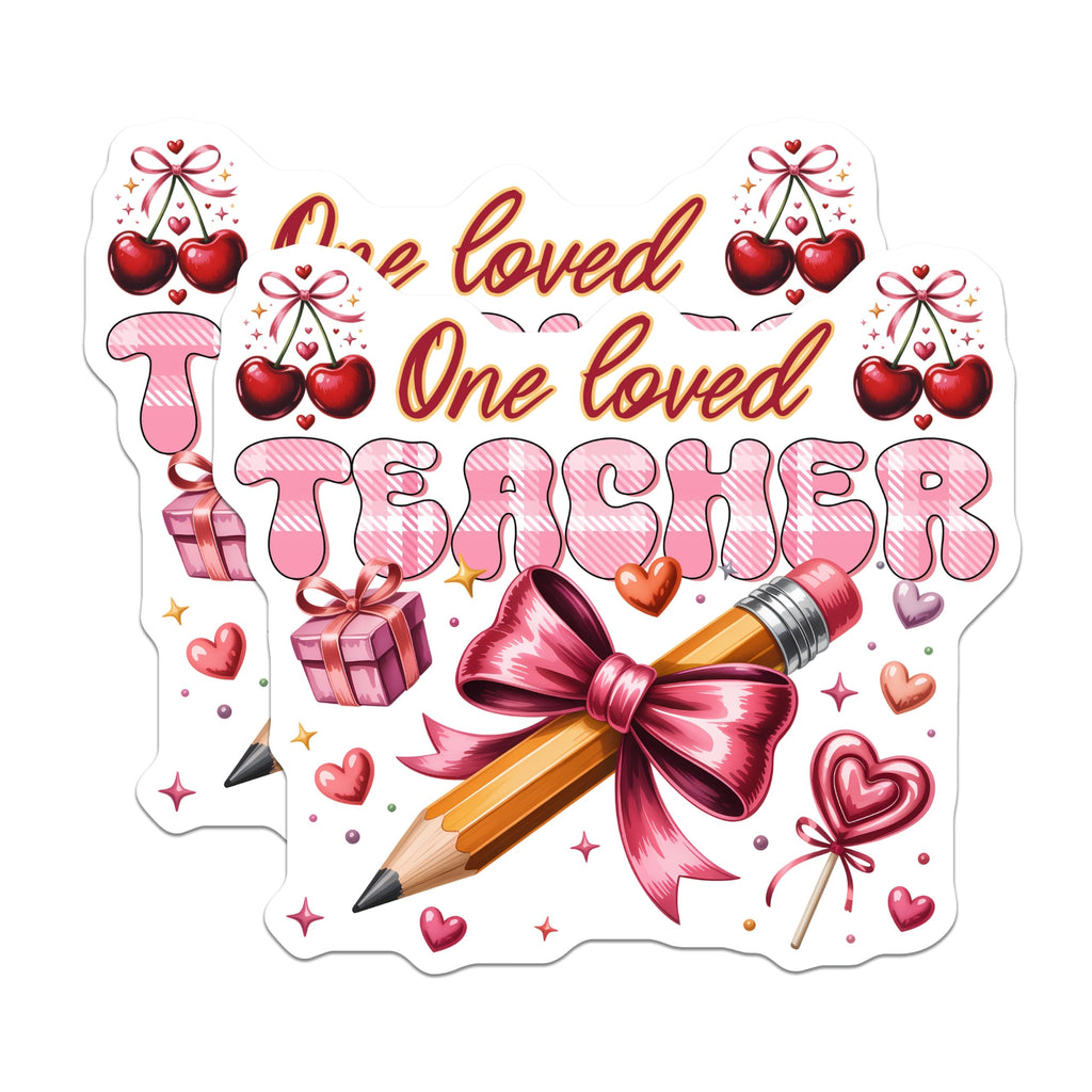 (2 Pack) Teacher Appreciation Magnets - One Loved Teacher - End of Year Magnet for Teacher - 5" On Longest Side - Premium Magnet - for Cars, Refrigerators, Toolboxes, Lockers - Made in USA - MAG17122