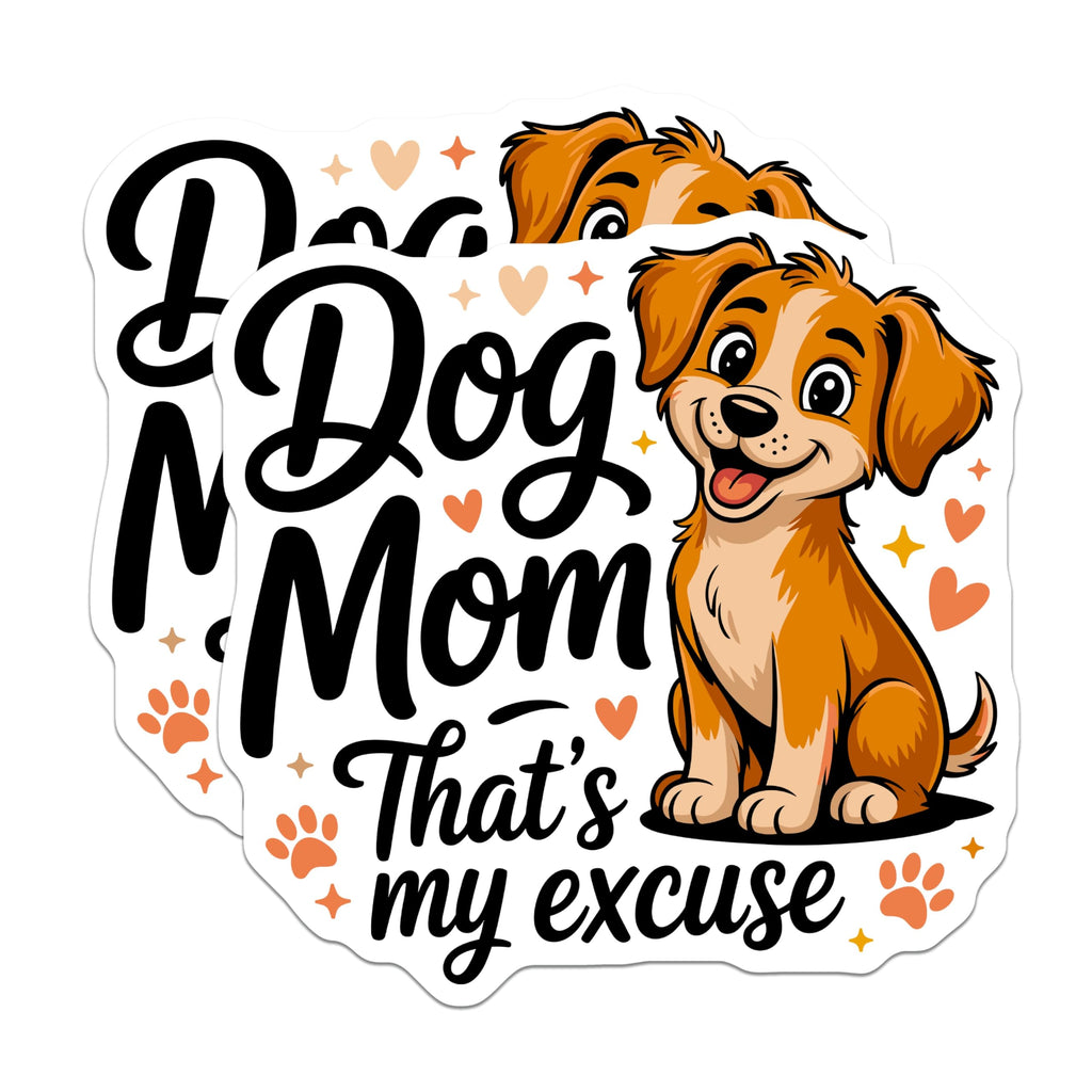 (2 Pack) Dog Mom Magnets - Adorable Puppy Refrigerator Decor - Humorous Pet Lover Appliance Accent - 5 Inches On Longest Side - Thick Durable Magnet - Made in USA - MAG23744