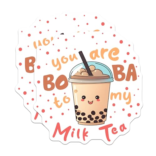 (2 Pack) You are Boba to My Milk Tea Magnets - Cute Drink Lover Decor - 5" On Longest Side - for Cars, Fridges, Toolboxes - Made in USA - MAG7759
