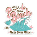 (2 Pack) Life is a Beach Magnets - Beach Decor - Coastal Quotes - Ocean Wave Magnets - Summer Vibes Decor - 5" On Longest Side - for Cars, Fridges, Toolboxes - Made in USA - MAG7104