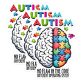 (3 Pack) Autism Awareness Decals - Brain Puzzle Pieces - Neurodiversity Support Decals - 3 Inches On Longest Side - Easy Peel & Apply - Made in USA - 3MCS1995