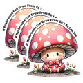 (3 Pack) Mushroom Decals - Inspirational Saying - Positive Affirmation - 3 Inches On Longest Side - Easy Peel & Apply - Made in USA - 3MCS7011