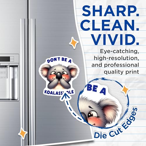 (2 Pack) Funny Koala DÃƒÂ©cor Magnet - Cute Animal Expression - Laughing Koala Decorations - 5" On Longest Side - Sticks to Smooth Flat Surfaces - Made in USA - MAG9431