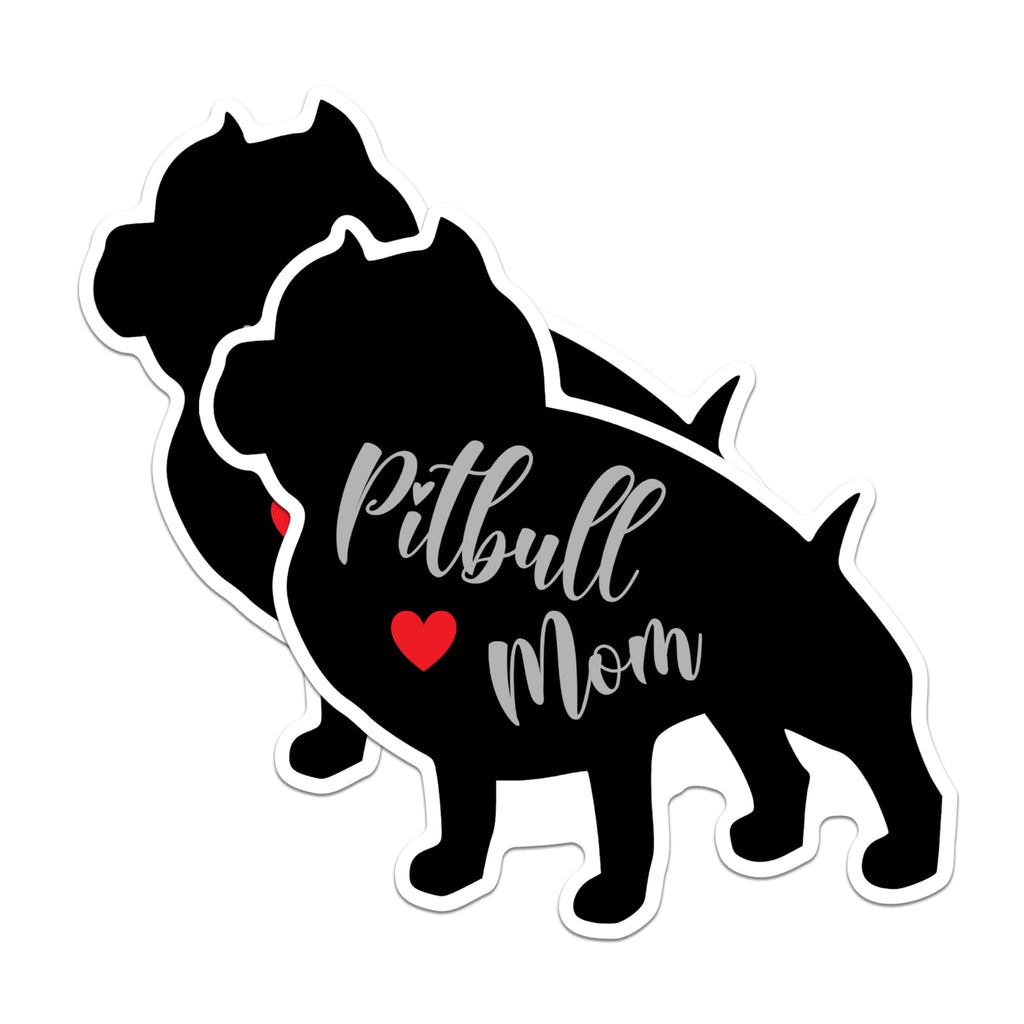 (2 Packs) Pitbull Mom Magnets - Pitbull Mom Dog Breed Magnets - 5 Inches On Longest Side - Premium Magnet - for Fridges, Toolboxes, Cars - Made in USA - MAG2510