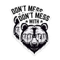 (2 Pack) Mama Bear Stickers - Dont Mess with Stickers - Cute Bear Stickers - 5" On Longest Side - Sticks to Any Smooth Flat Surface - Made in USA - BMCS3444