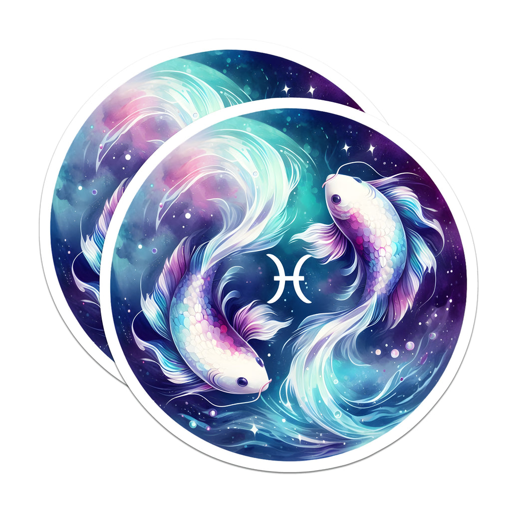 (2 Pack) Pisces Zodiac Fish Magnets - Astrology Horoscope Star Sign - Mystical Celestial - 5 Inches On Longest Side - Thick Durable Magnet - Made in USA - MAG37363