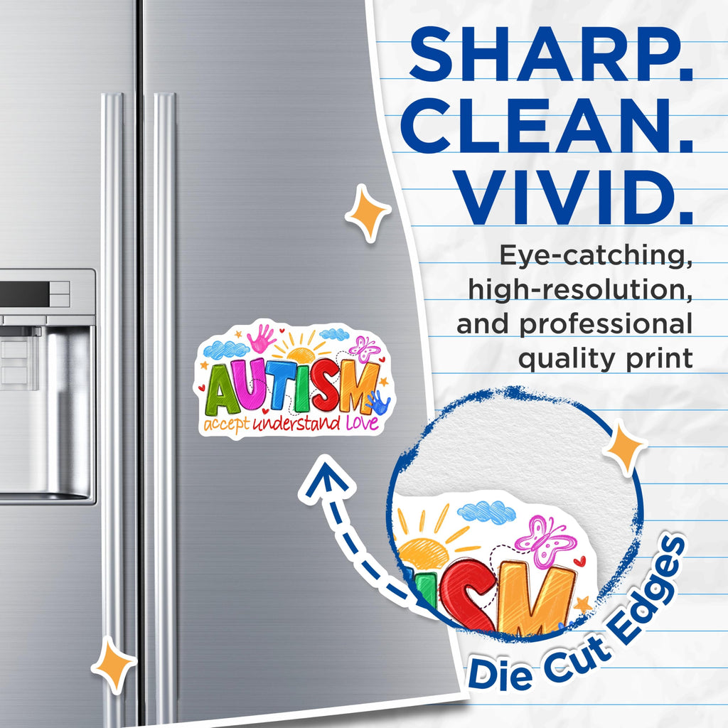 (2 Pack) Autism Awareness Magnets - Neurodiversity Acceptance - Support Inclusivity Decor - 5 Inches On Longest Side - Thick Durable Magnet - Made in USA - MAG27882