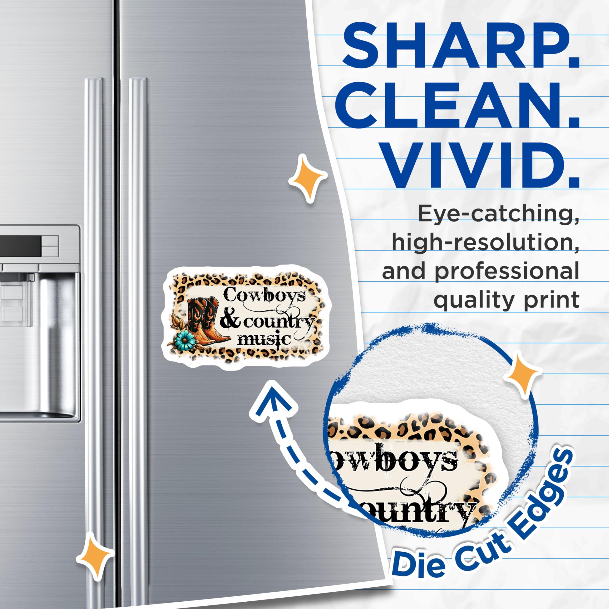 (2 Pack) Cowboy Boots Magnets - Country Music - Western Style Fridge Decor - 5" On Longest Side - Premium Magnet - for Cars, Refrigerators, Toolboxes, Lockers - Made in USA - MAG16284