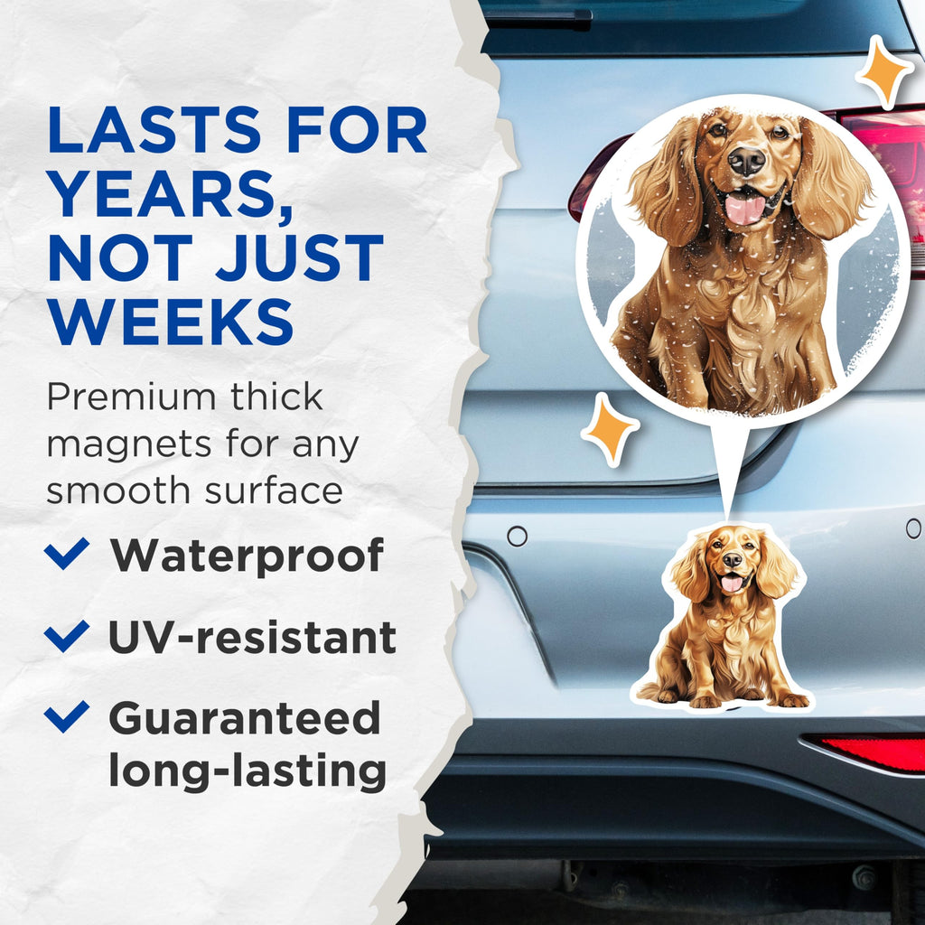 (2 Pack) Cocker Spaniel Dog Magnets - Pet Lover Refrigerator Decor - Cute Canine Home Accent for Dog Moms - 5 Inches On Longest Side - Thick Durable Magnet - Made in USA - MAG25050