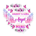 (2 Pack) Daddy's Girl Stickers - Angel Stickers - Memorial Stickers - 5" On Longest Side - Sticks to Any Smooth Flat Surface - Made in USA - BMCS3027
