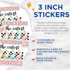 (3 Pack) Teaching Cutest Bunnies Decals - Teacher Decal - Easter Bunny Stickers - 3 Inches On Longest Side - Easy Peel & Apply - Made in USA - 3MCS6910