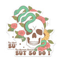 (2 Pack) Skull Snake Art Magnets - Skull But So Do I - Floral Skull Decor - Halloween Skull Magnets - 5" On Longest Side - for Cars, Fridges, Toolboxes - Made in USA - MAG7201