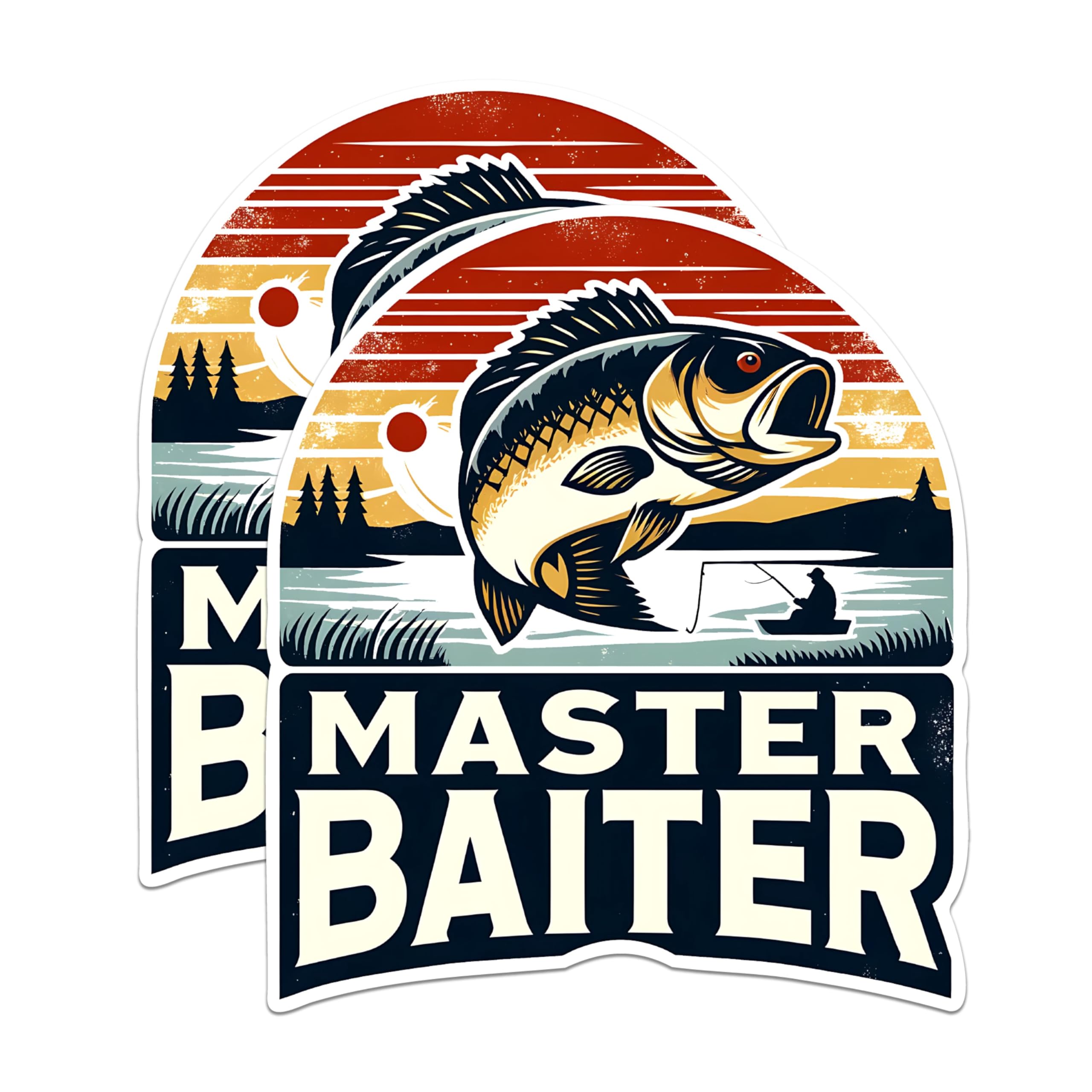 (2 Pack) Master Baiter Magnets - Fishing Humor Magnets - Funny Fisherman Decor Magnets - Angler Joke Magnets- 5" On Longest Side - for Fridges, Toolboxes, Cars - Made in USA - MAG2612