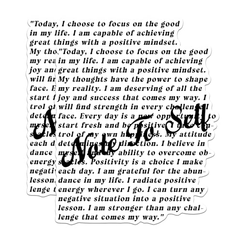 (2 Pack) Positive Affirmation Stickers - Inspirational Quote Stickers - Personal Growth Stickers - 5" On Longest Side - Sticks to Any Smooth Flat Surface - Made in USA - BMCS3018