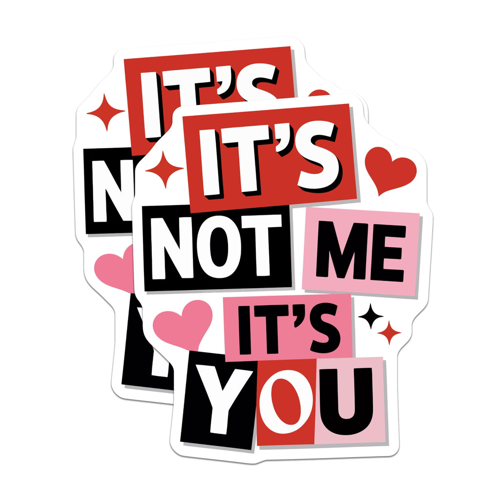 (2 Pack) Its Not Me Magnets - Breakup Humor Sarcastic Quote - Funny Refrigerator Decor Anti Valentines - 5 Inches On Longest Side - Thick Durable Magnet - Made in USA - MAG22293