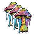 (3 Pack) Trippy Mushroom Decals - Psychedelic Art - Colorful Stickers - 3 Inches On Longest Side - Easy Peel & Apply - Made in USA - 3MCS1010