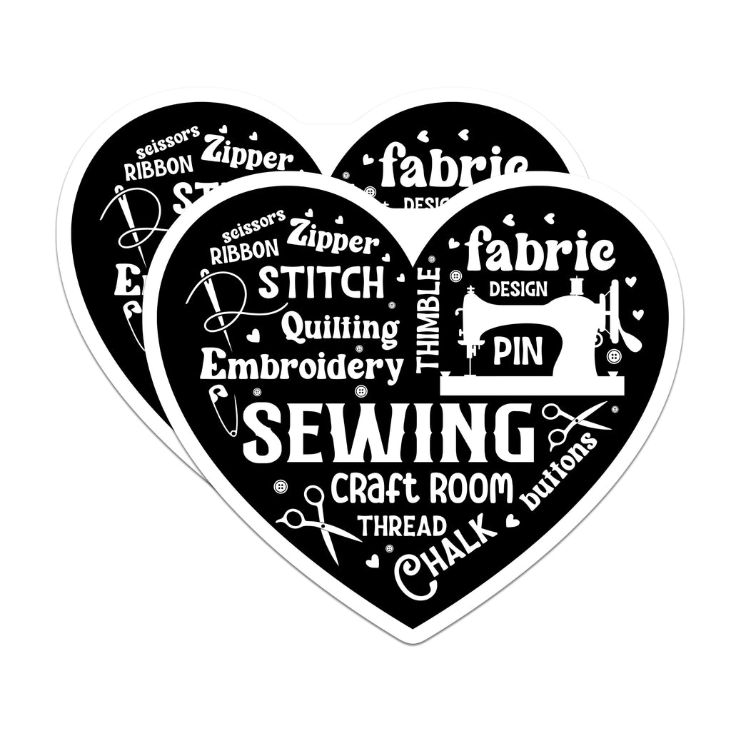 (2 Pack) Sewing Enthusiast Magnets - Quilting Crafter Decor - Fabric Design Hobby Refrigerator Magnet - 5 Inches On Longest Side - Thick Durable Magnet - Made in USA - MAG39970