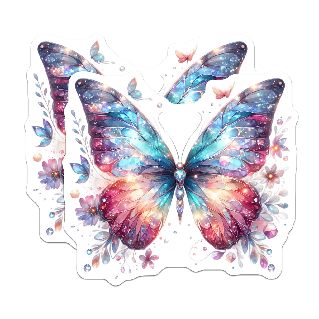 (2 Pack) Magical Butterfly Magnets - Vibrant Wing Design - Fairycore Decor Accessory for Refrigerator - 5 Inches On Longest Side - Thick Durable Magnet - Made in USA - MAG36822