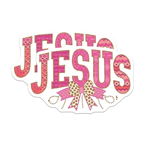 (2 Pack) Jesus Stickers - 5" On Longest Side - Sticks to Smooth Flat Surfaces - Made in USA - BMCS8922 - BMCS8922