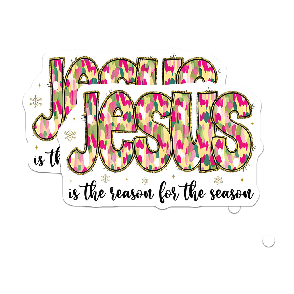 (2 Pack) Jesus is the Reason Magnets - Christian Christmas Decor - Holiday Faith Statement - 5 Inches On Longest Side - Thick Durable Magnet - Made in USA - MAG29725