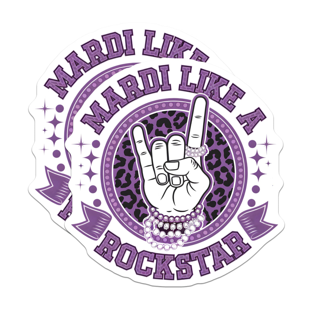 (2 Pack) Mardi Gras Magnets - Rockstar Decor - Purple Party Magnets - 5" On Longest Side - Premium Magnet - for Cars, Refrigerators, Toolboxes, Lockers - Made in USA - MAG15749